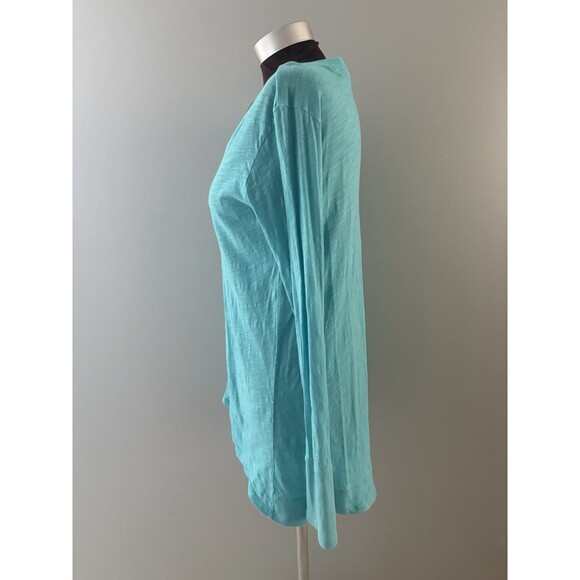 Fresh Produce Tunic Womens XS Turq Blue Oversize Asymmetrical Coastal Lagenlook - Picture 2 of 14
